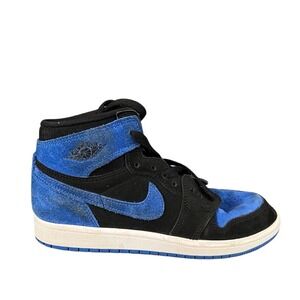 Jordan 1 Retro High OG Royal Reimagined Black Blue Suede Women 4.5